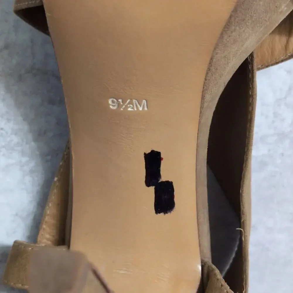 Diane von Furstenberg Zia Crisscross Suede Platform Heels Slingback Sandals 9.5M